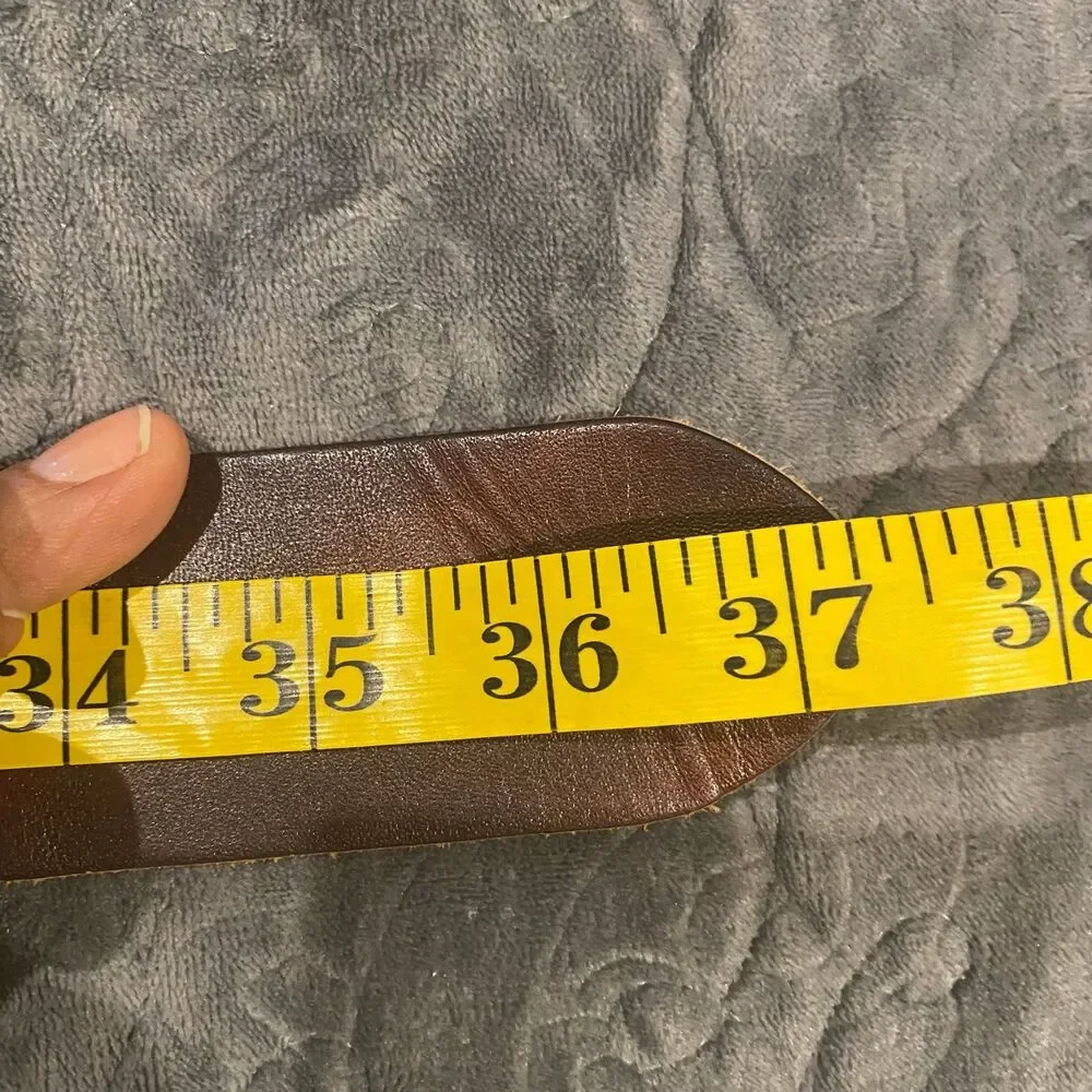 Genuine Brown Leather Women's Belt Size Medium - Picture 10 of 12